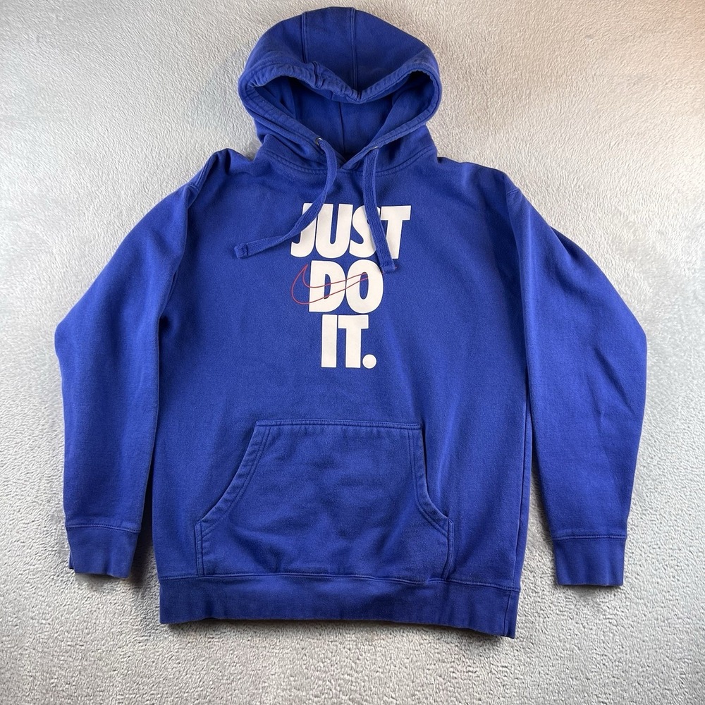 Nike Just Do it Hoodie Men's L Blue Big Logo 928717-403